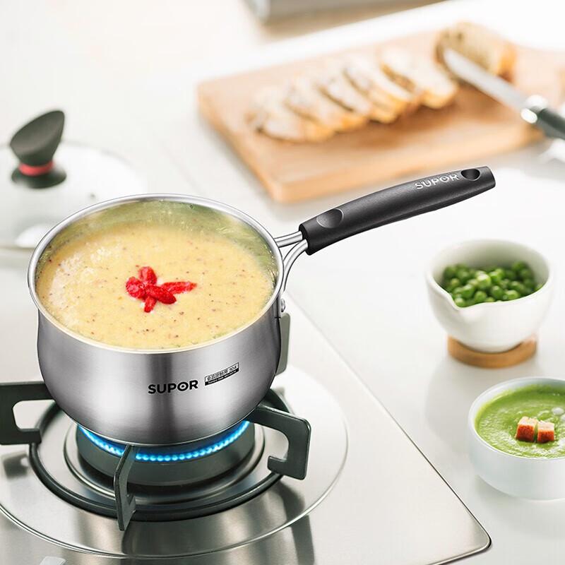 SUPOR Small Red Circle 16CM Stainless Steel Milk Pot