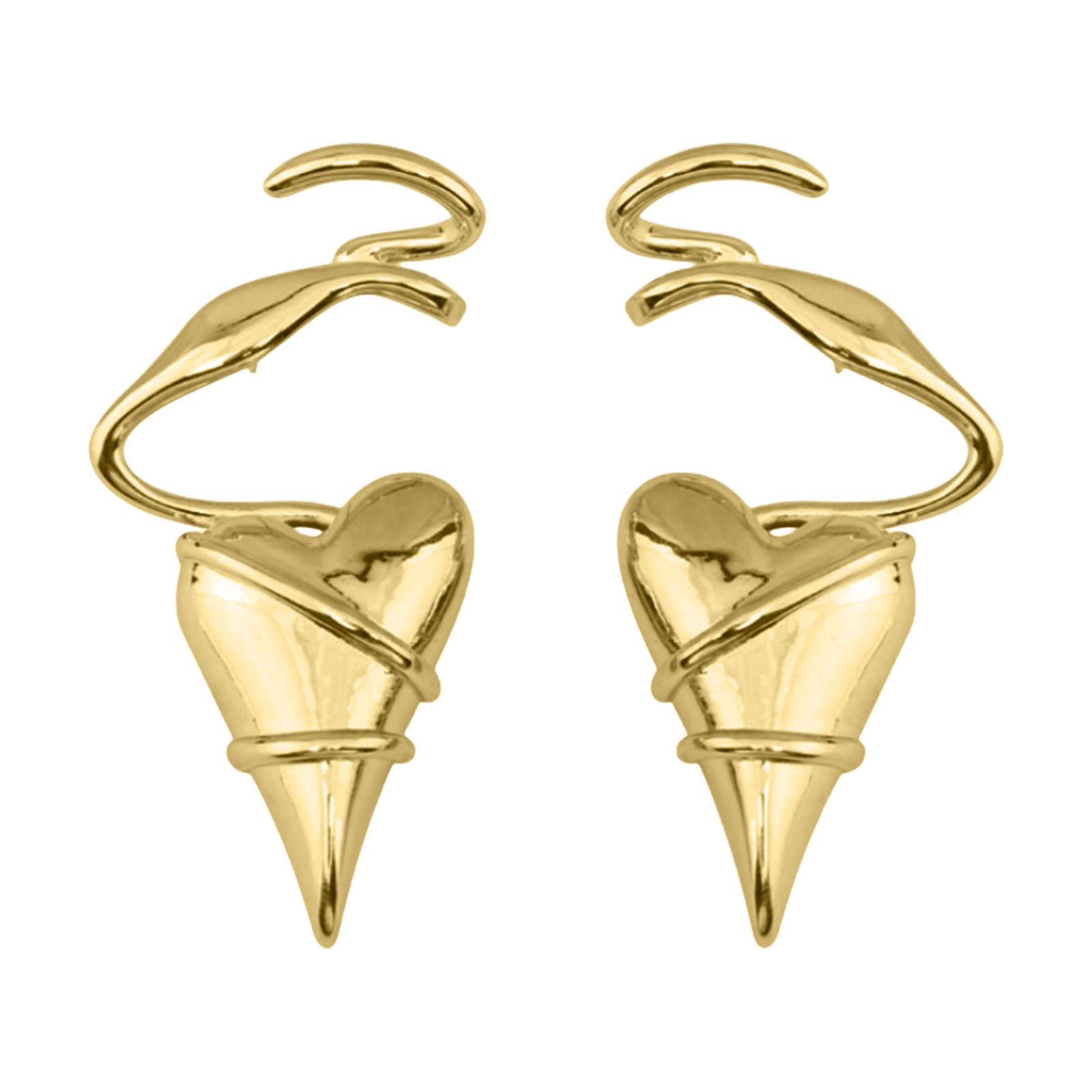 

Стильные серьги-сердечки из сплава с изящной золотой/серебряной проволокой, аксессуары для ушей на каждый день, украшения для свиданий золотой