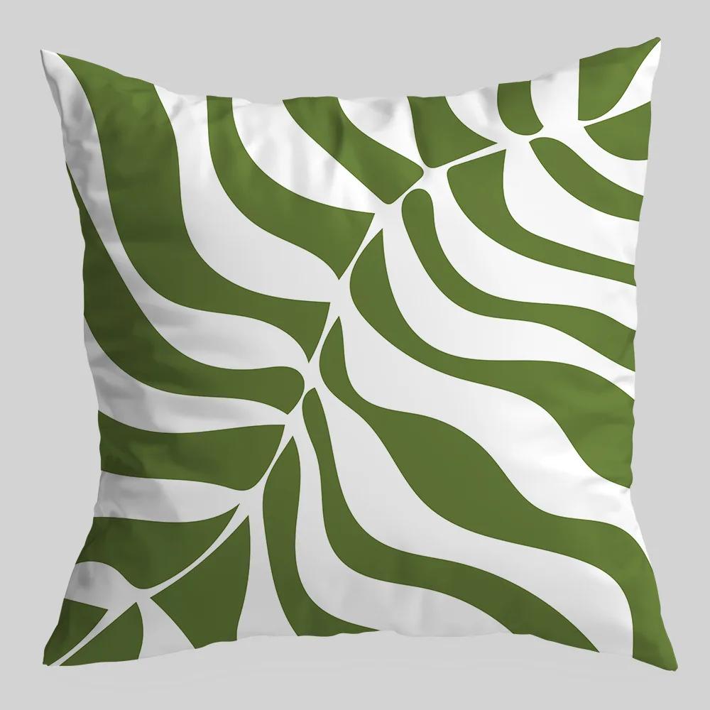 45x45cm Green Fresh Geometric Printed Pattern Pillowcase for Home Living Room Sofa Car Decoration Cushion