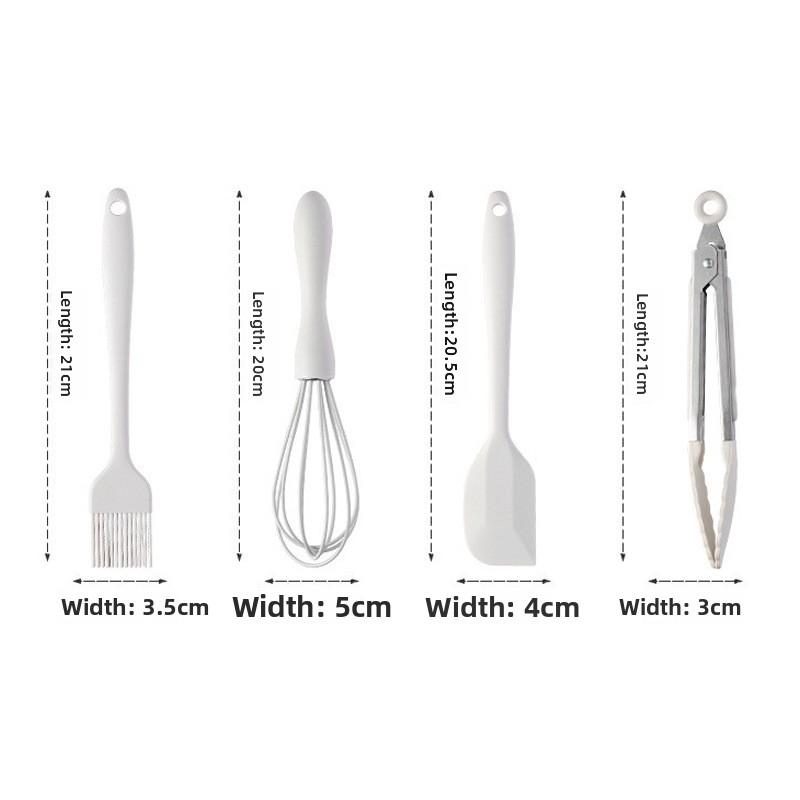 All-in-one silicone spatula, food-grade, high-temperature resistant oil brush, egg beater, home baking tool set