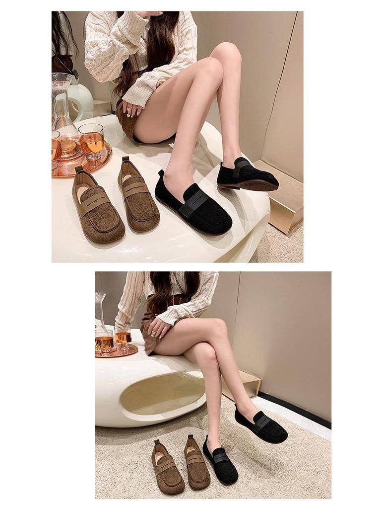Women's 2025 Spring Soft-Soled Non-Slip Cowhide Loafers: Versatile, Comfortable Flat Shoes