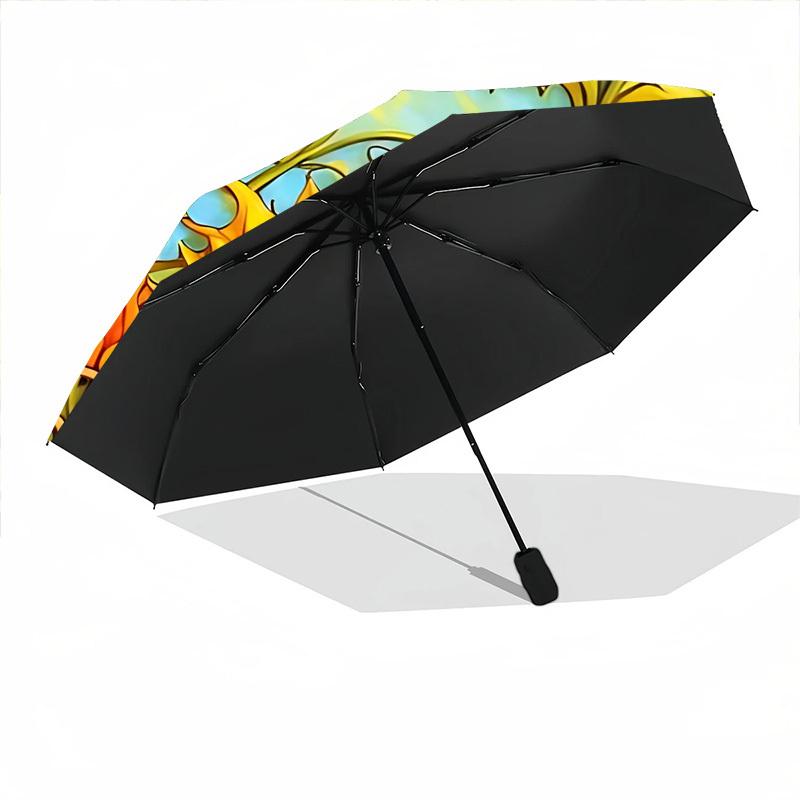 1pc Sunflower Design Automatic Open/Close Umbrella - Portable Collapsible Umbrella with 8-Rib Stability, Fashion Lovers yy251017109