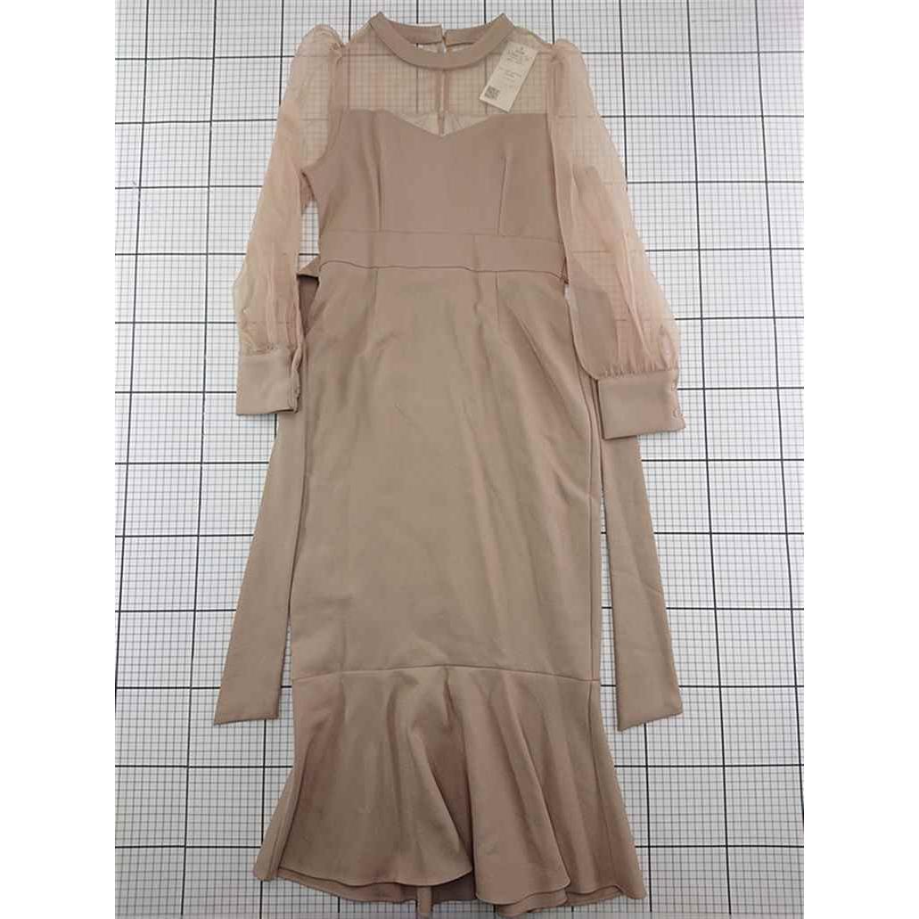 DHOLIC Sheer Olga Long Dress Lb-t01684 Beige M Women s E [Used]