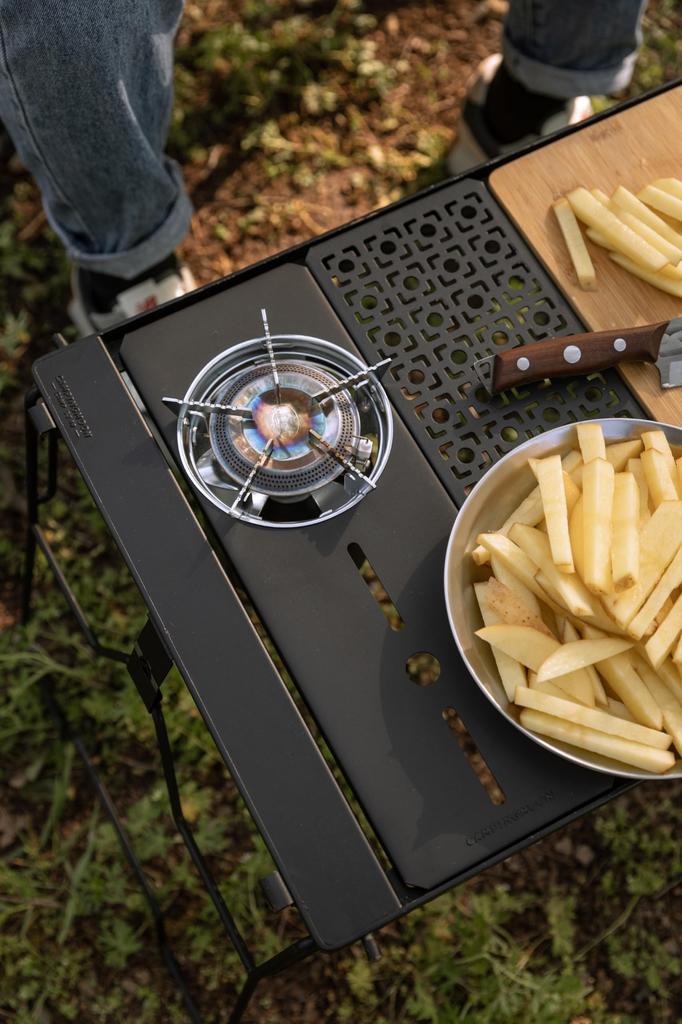 Fogareiro a Gás Pequeno CAMPING MOON M-7901E, Tampo para Mesa IGT, Prateleira de Campo, Tampo Conectável, Mesa para Grelha, Tampo IGT, JP-12