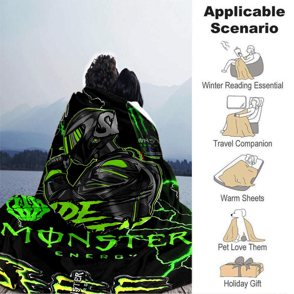 Monster Energy Drink Blanket Soft Throw Blanket For Home Bedroom Bed Sofa Travel Office Solid Christmas Blanket