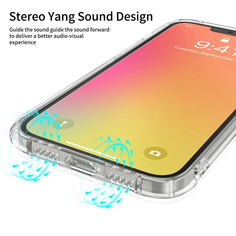 TPU Shockproof Phone Case For iPhone 15 14 Plus 13 12 Mini 11 Pro Max 7 8 Plus X XR XS Max Clear Soft Lens Protective Back Cover