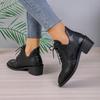Ladies Shoes  High Quality Cross-tied Women's Boots Fashion Solid Casual Boots Women New Pointed Toe Ankle Boots Heels Women