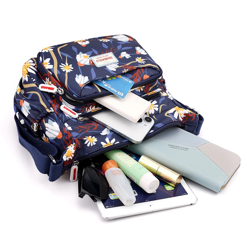 Women's Nylon Bag Printed Bag Small Bag Shoulder Crossbody Bag Middle-Aged Mother's Bag