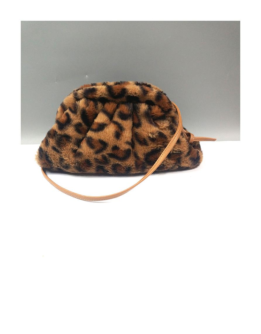 

Зимняя пушистая сумка-фея 2019 года, новая нерегулярная плиссированная сумка через плечо из пуха цветной печати леопарда