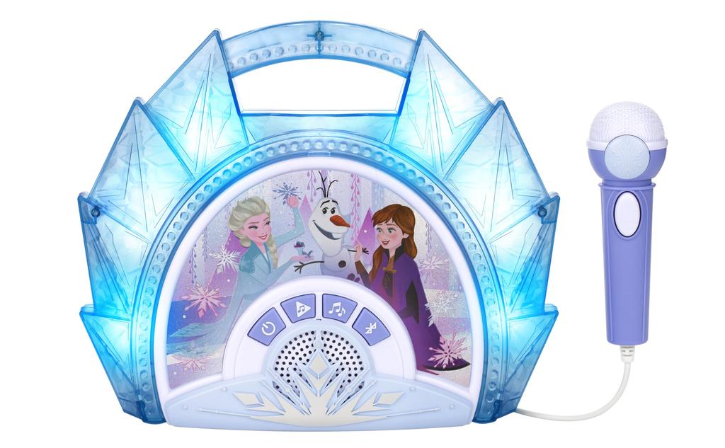 eKids Portable Stereo Karaoke Machine for Girls and Includes Songs from the Movie and a Large Speaker with Perfect for Frozen Includes Songs and Blue