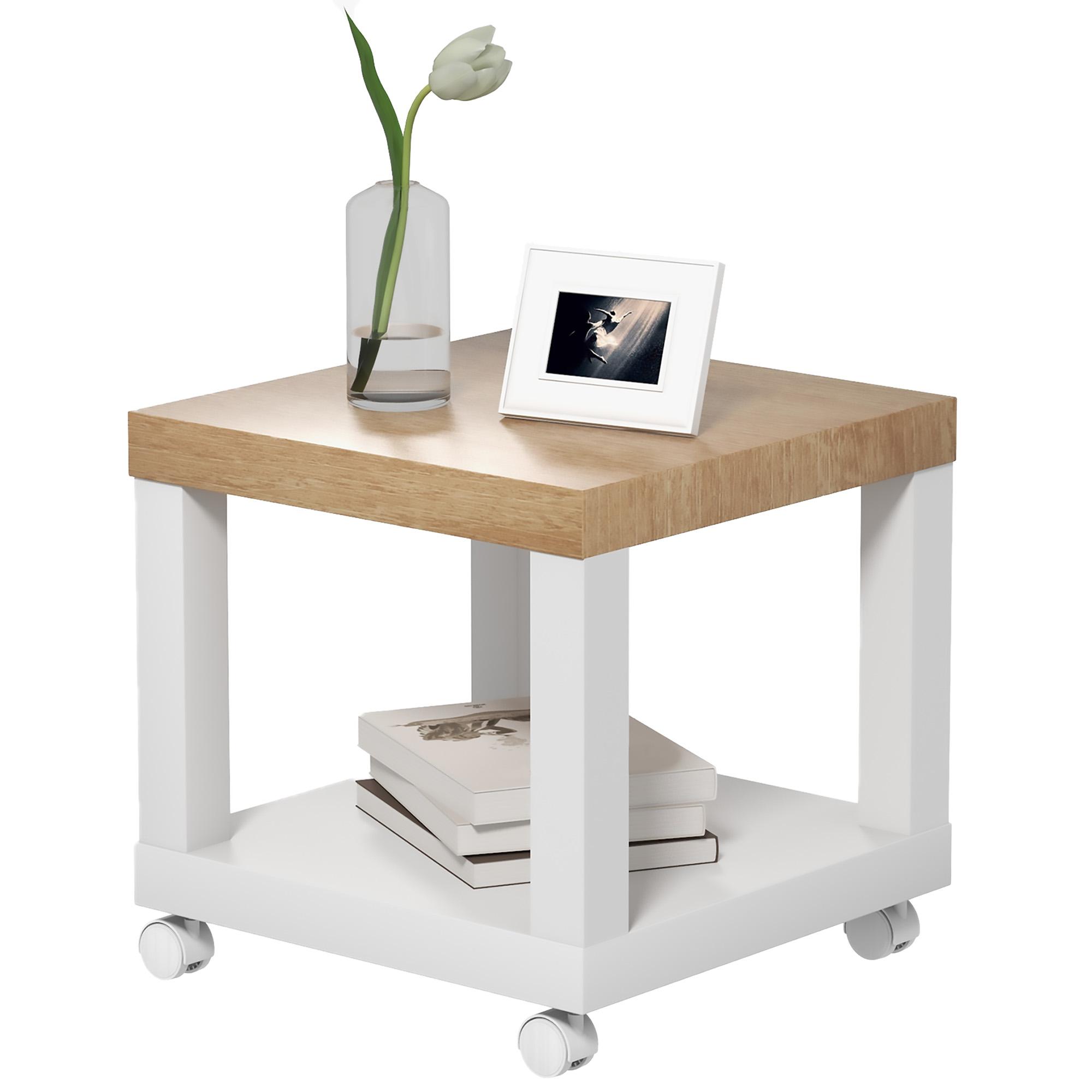 Rolling Side Table Modern Coffee Table