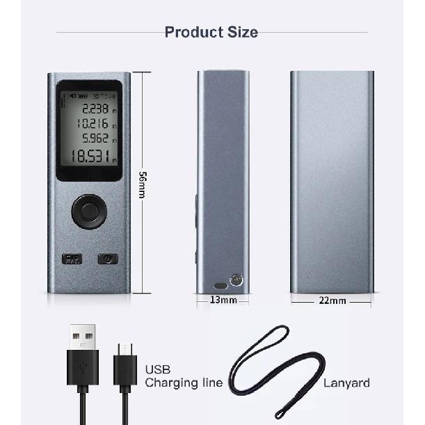 Mini Laser Rangefinder 30M High Precision Measurement Laser Distance 24g USB Rechargeable Handheld Distance Meter Smart Portable