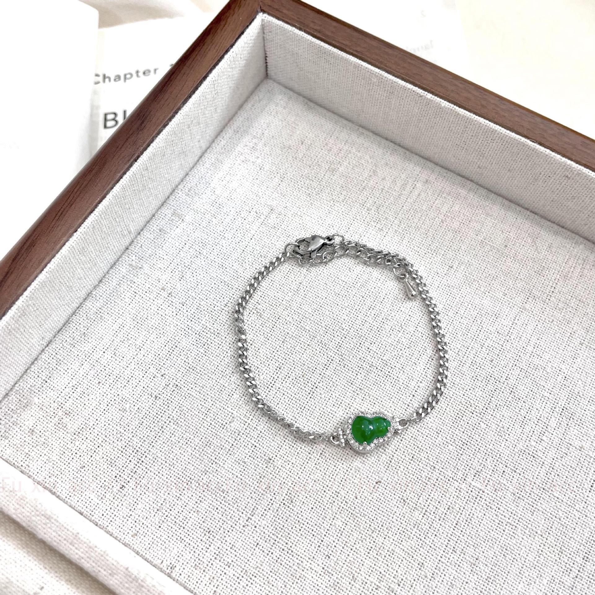 

Регулируемый браслет в форме яйца из нефритовой тыквы в китайском стиле для привлечения богатства и процветания S0267