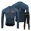 Mens Cycling Long Sleeve Jersey With Quick-Dry Milk Silk Fabric Dual-Arrow Gel Pad Mountain Road Bikes