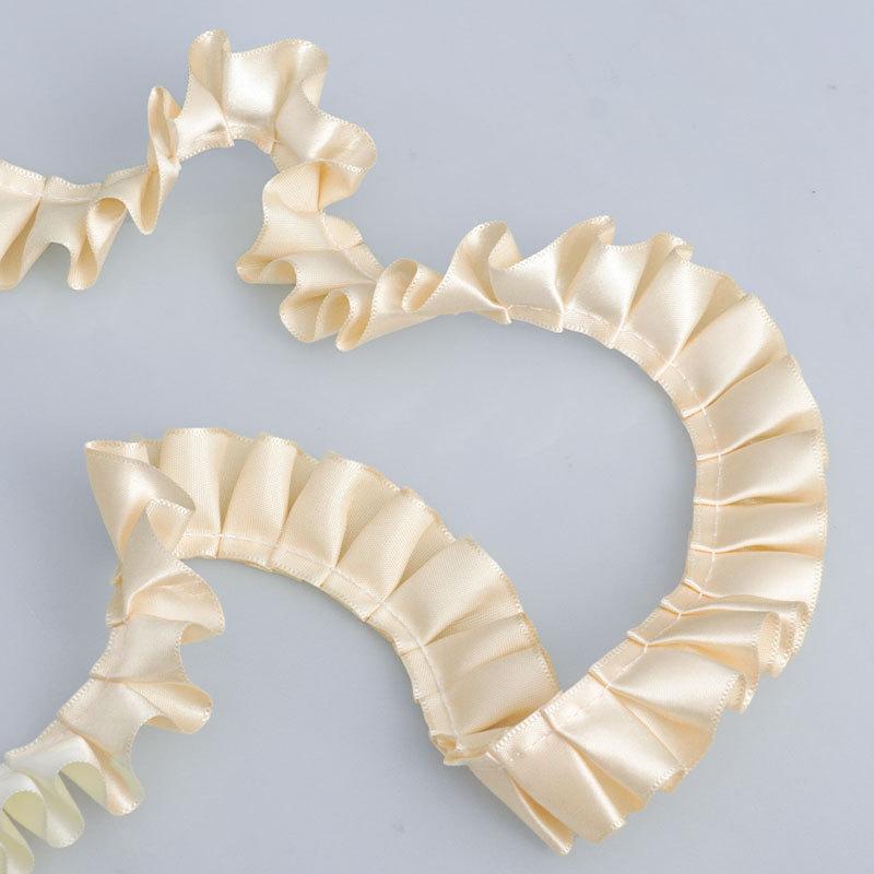 Crafting Materials Elegant Multifunction 2.5cm Single Polyester Ruffled Lace Clothing Skirt Doll DIY Craft Hat Jewelry Accessories Home Decoration