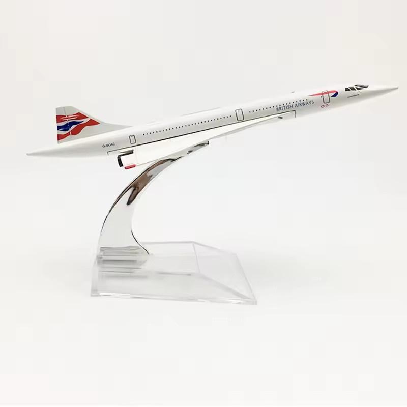 

1:Масштаб 400 16 см Concorde British Airways Модель авіалайнера Сплав Литий під тиском Авіаційна модель літака Іграшки Колекція Домашній декор Мініатюра