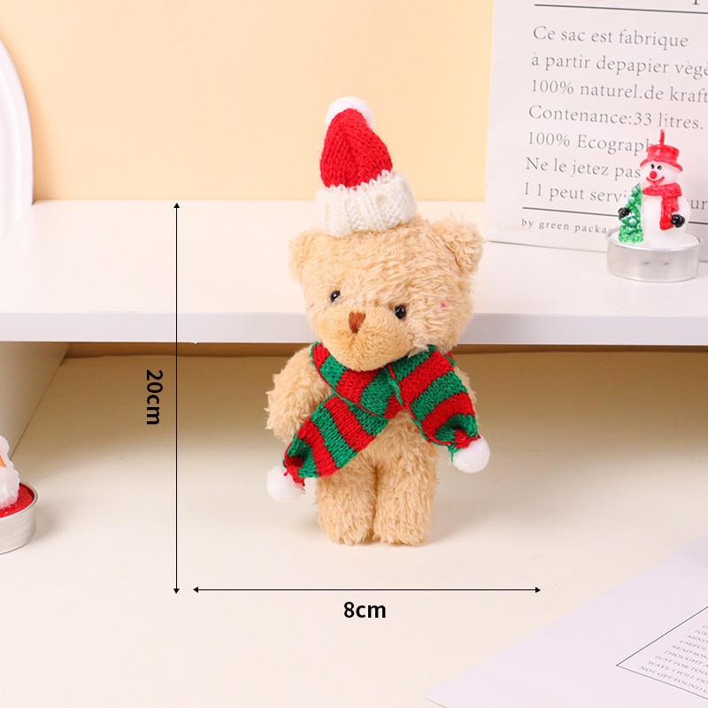 Adorable Plush Christmas Bear Pendant With Colorful Scarves And Hats Perfect For Holiday Decor