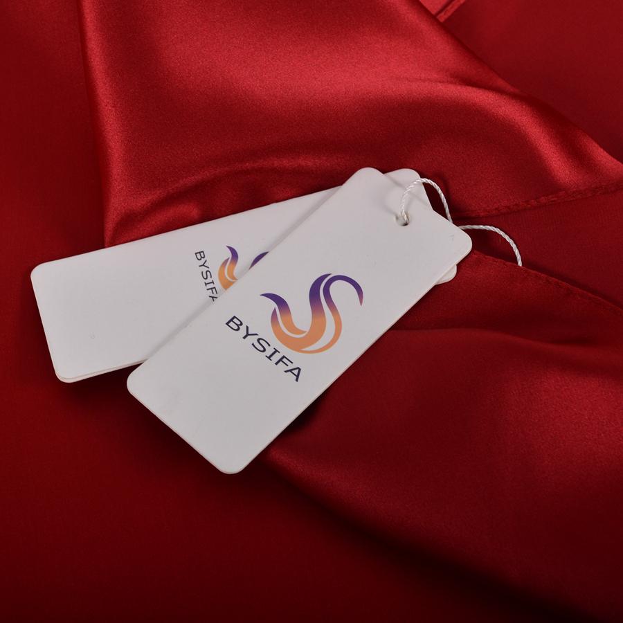 [BYSIFA]  Pure Silk Wine Red Silk Scarf Shawl Women Fashion Luxury Crepe Satin Silk Long Scarves Ladies Brand Head Scarf Cape