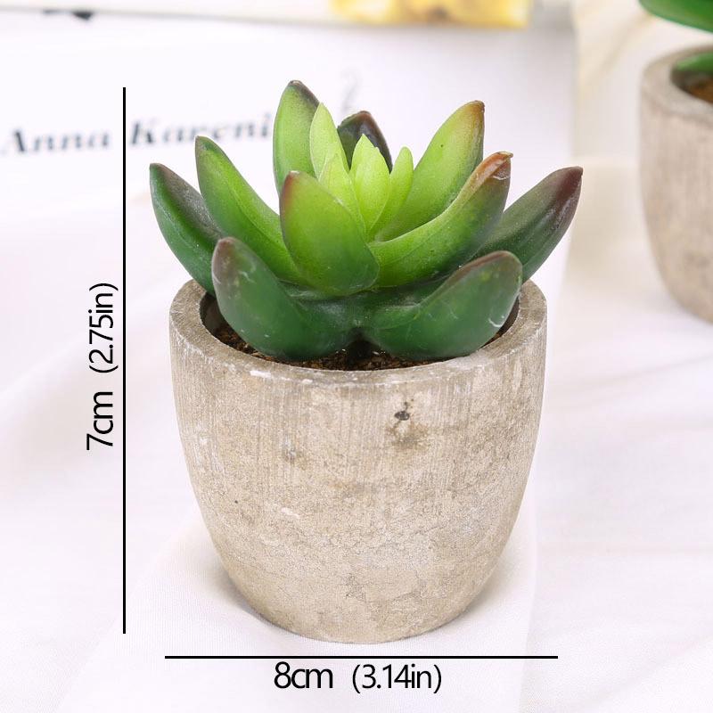 Mini Evergreen Artificial Succulent Plants Small Simulated Tree Pot Plants Fake Flowers Office Table Ornaments Home Garden Decor