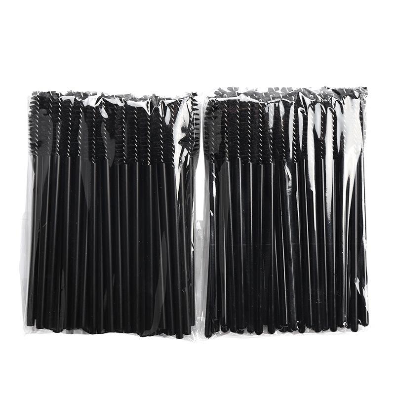 50-Pack Disposable Mascara Brushes with Nylon Bristles and Hollow Rod for Eyelash Makeup