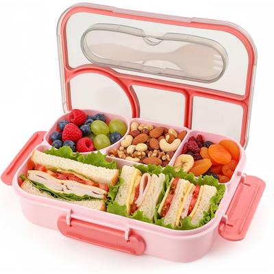 Boîte à lunch à 4 compartiments, réutilisable et anti-goutte, fabriquée à partir de matériaux sans bisphénol A