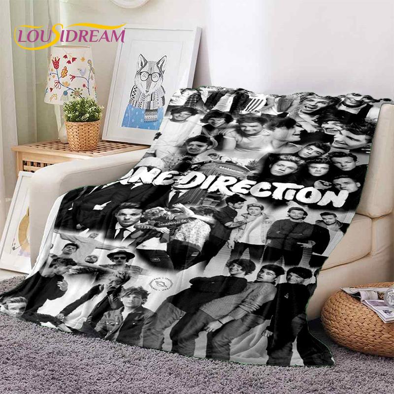 2025 Rock-One Direction Combinatio 1D Star Soft Blanket,Soft Throw Blanket for Home Bedroom Bed Sofa Picnic Travel Cover Gift