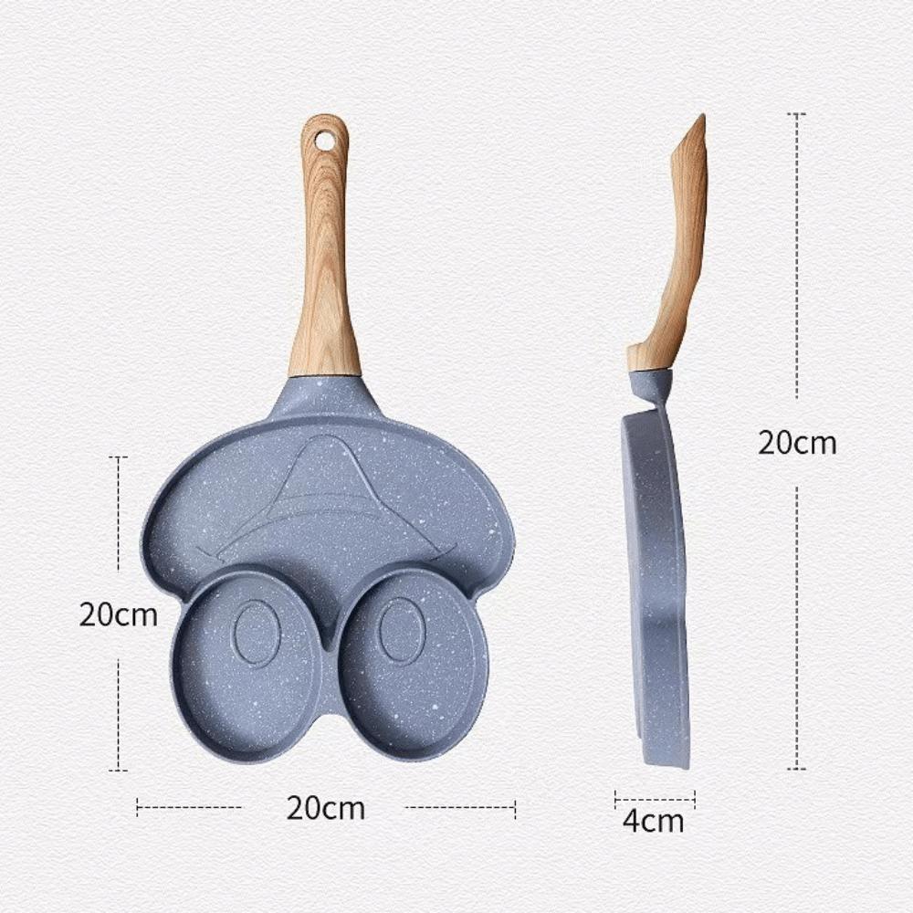 Wooden Handle MIni Omelette Pan Frog Smiley Grilled Steak Cooking Pan  Gas Induction Cooker