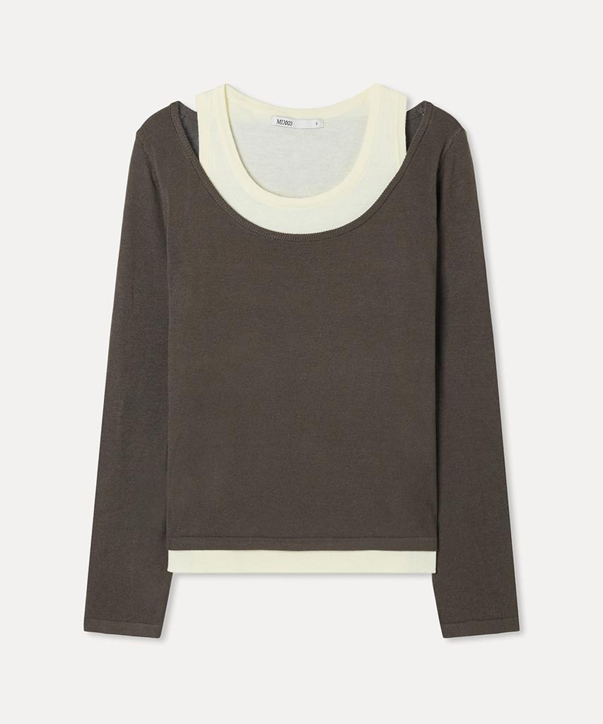 MIXXO Two-Tone Layered Knit_Miwkag55Ss
