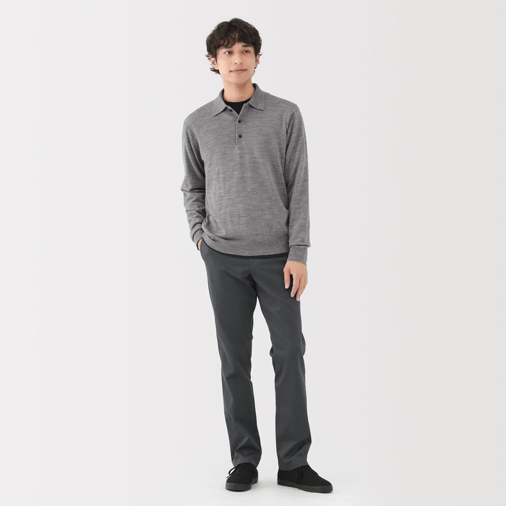 MUJI Herren Stretch Chino Slim Hose, AE0XLA5A, Anthrazit, Größe 73