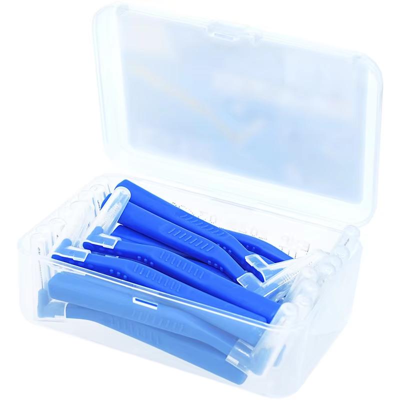 20Pcs Push-Pull Interdental Brush L-Type For Orthodontic Braces Micro Soft Brush Brackets Cleaning Toothpick