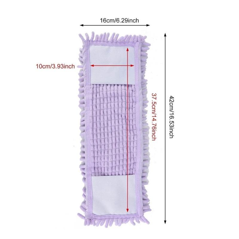 40X10CM Rectangle Home Cleaning Pad Chenille Household Dust Mop Head Replacement Easy Replace Dust Mops