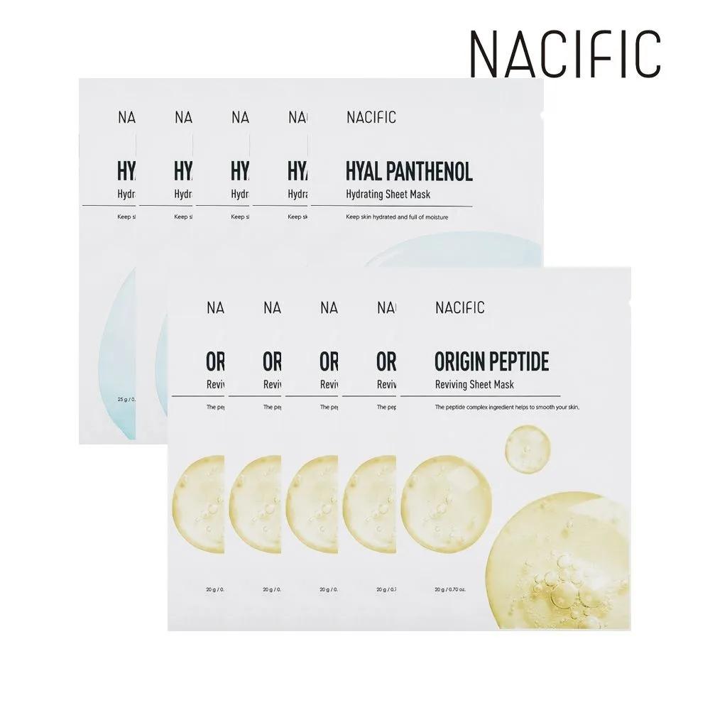 

NACIFIC Тканевая маска Origin Peptide Reviving x5 шт. + Hyal Panthenol Hydrating x5 шт.