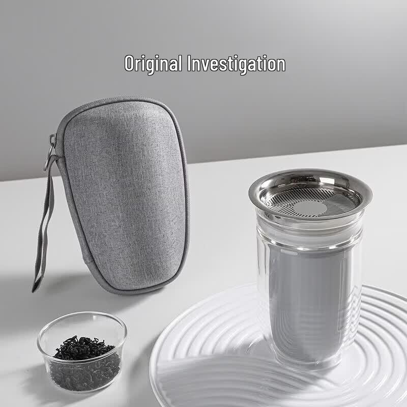 Portable Travel Tea Set with Quick Cup & Glass Pot