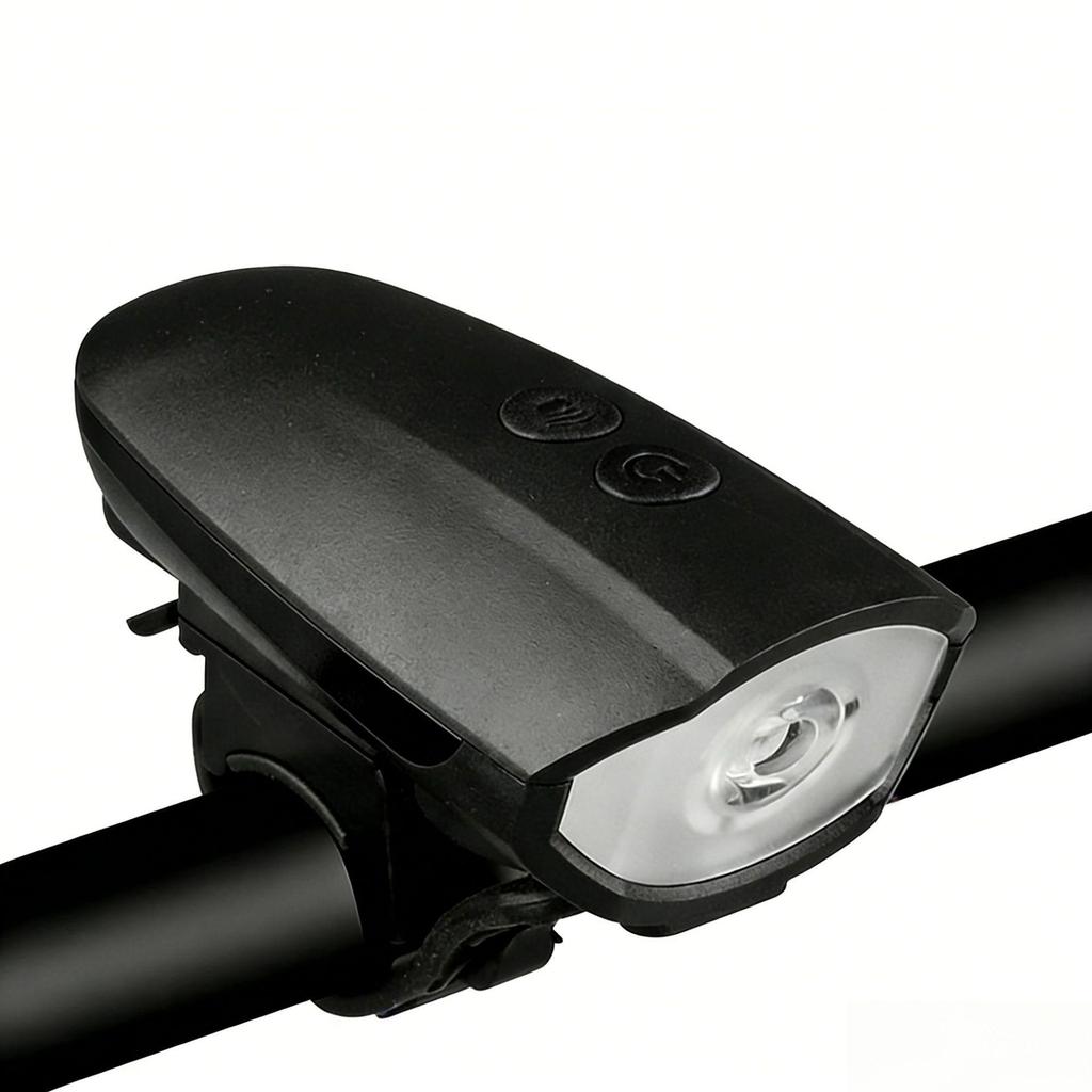"USB Chargeable Bicycle Horn & Headlight for Night Riding - High-Brightness Warning Light for Mountain Bikes"