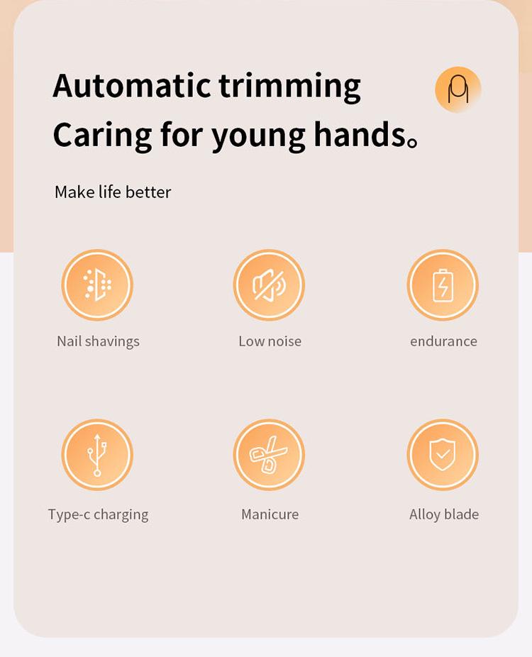 Portable Wireless Electric Nail Clipper and Polisher for Children - Automatic Grinding and Cutting