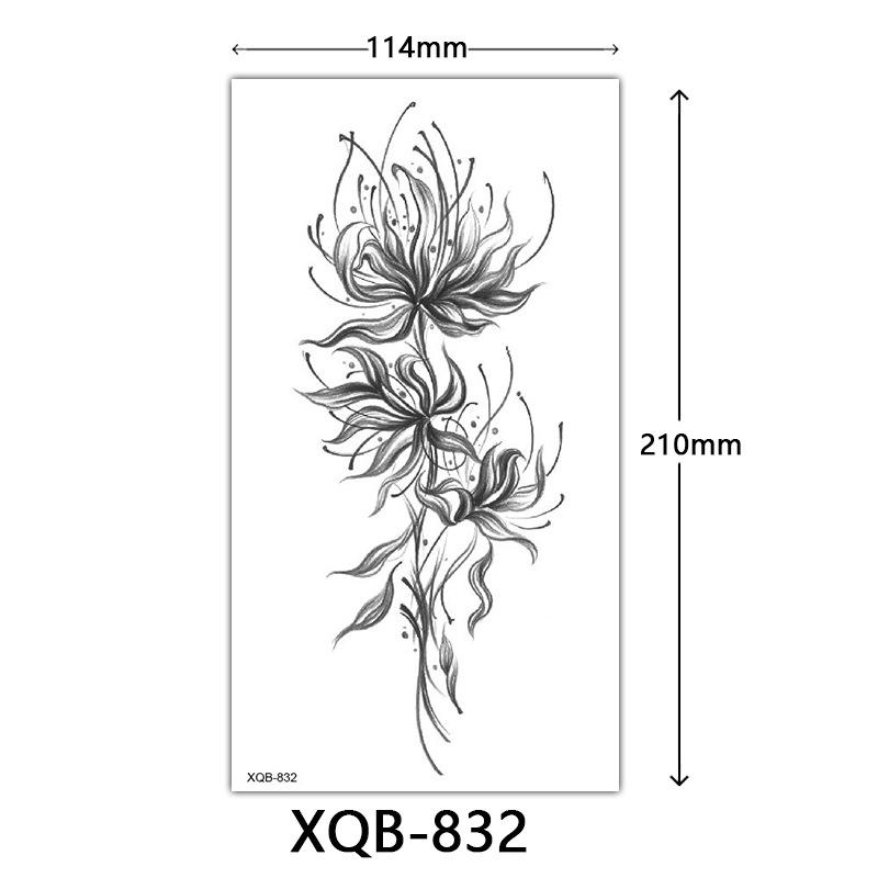 Small Full Arm Tattoo Sticker, Flower Letters, Plain Flower Tattoo Sticker Tattoo