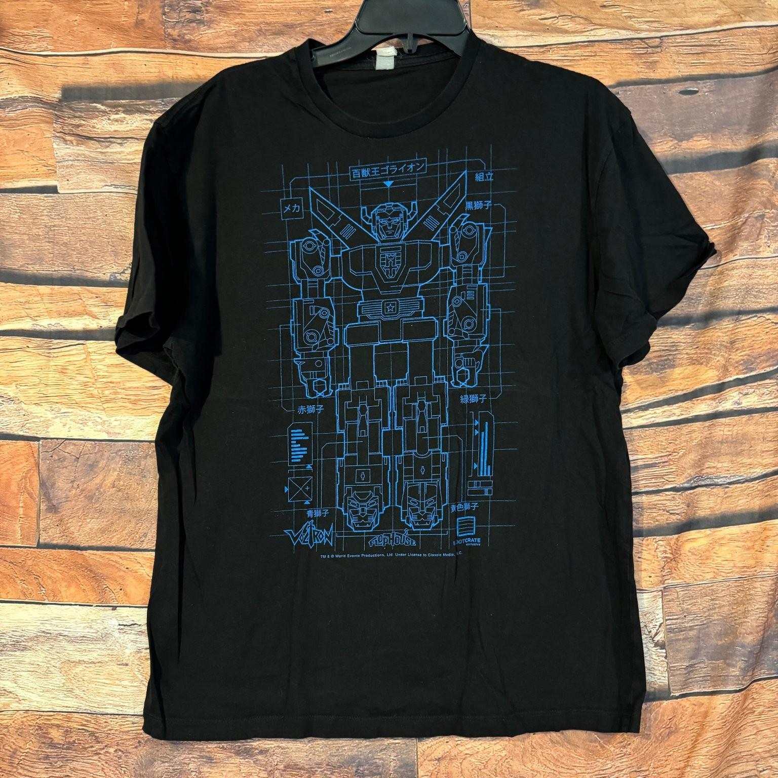 Voltron Blueprint XL Black Loot Crate Exclusive Flophouse Anime Unisex T-Shirt XL