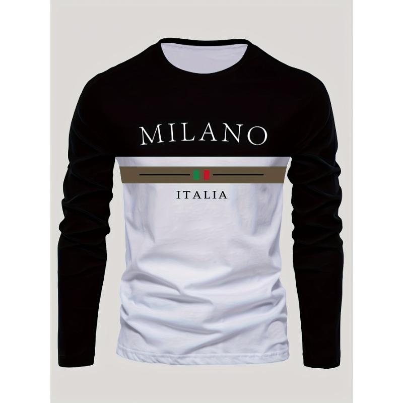 

Летняя мужская футболка с принтом, повседневная, трендовая, с длинным рукавом, дышащая, быстросохнущая, удобная, спортивная, итальянская, с длинным рукавом 6XL