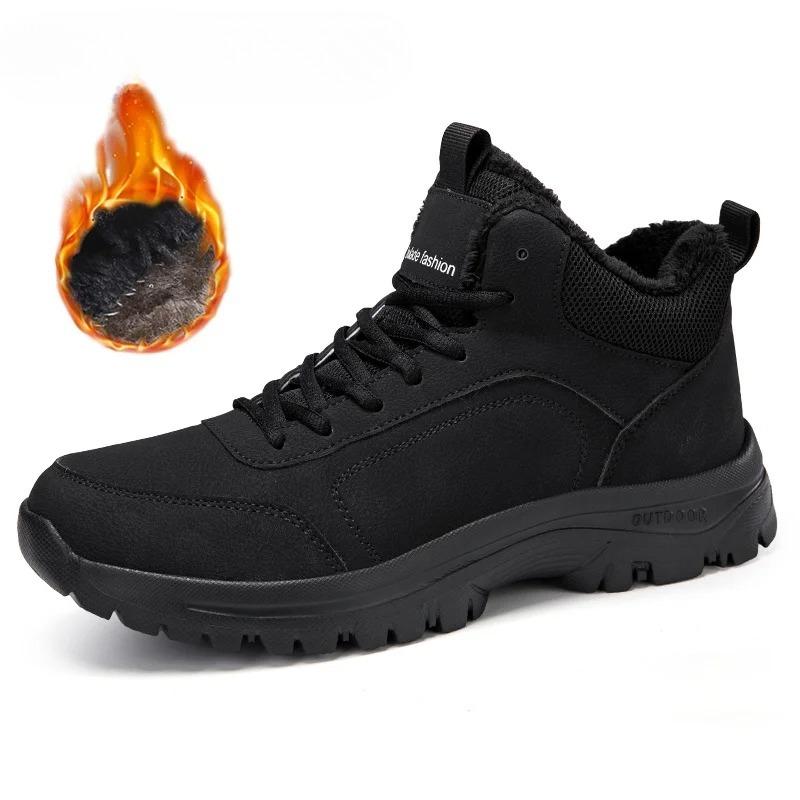 Schuhe für Herren Winter Schneestiefel Warm Plüsch Herrenschuhe Hohe Qualität Winter Rutschfeste Sneaker Outdoor Herren Wandern Knöchelhohe Stiefel