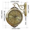 Luxury Wood Wall Clock Metal Retro Nordic American Style Gold Silent Double Sided Reloj De Pared Chic Living Room Home DecG8I0G1