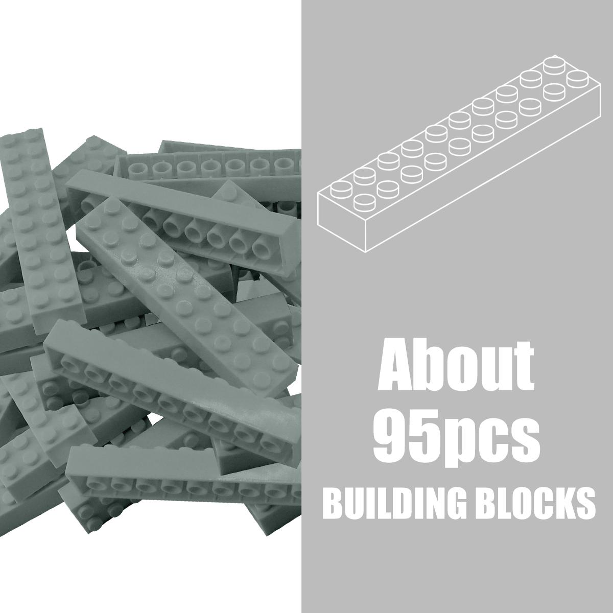 500g 2x10 DIY Konstruktionssteine Dicke Figuren Steine Punkte Pädagogisch Kreativ Größe Kompatibel Mit Spielzeug für Kinder 500g 2x10 high brick hellgrau