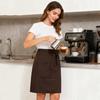 Waiter Half Apron with Large Pockets Waterproof Oil-proof Adjustable Men Women Kitchen Chef Cafe Restaurant Bakery Flower Shop Barista Work Apron