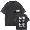 Rapper Rosalia Lux Tour Vintage-Waschungen T-Shirts Herren Damen Hip Hop Popmusik Mode Kurzarm-T-Shirt Gothic Streetwear