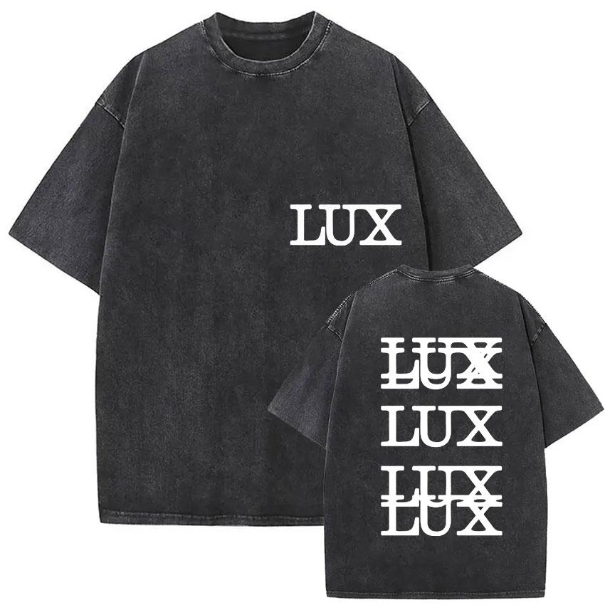 Rapper Rosalia Lux Tour Vintage-Waschungen T-Shirts Herren Damen Hip Hop Popmusik Mode Kurzarm-T-Shirt Gothic Streetwear