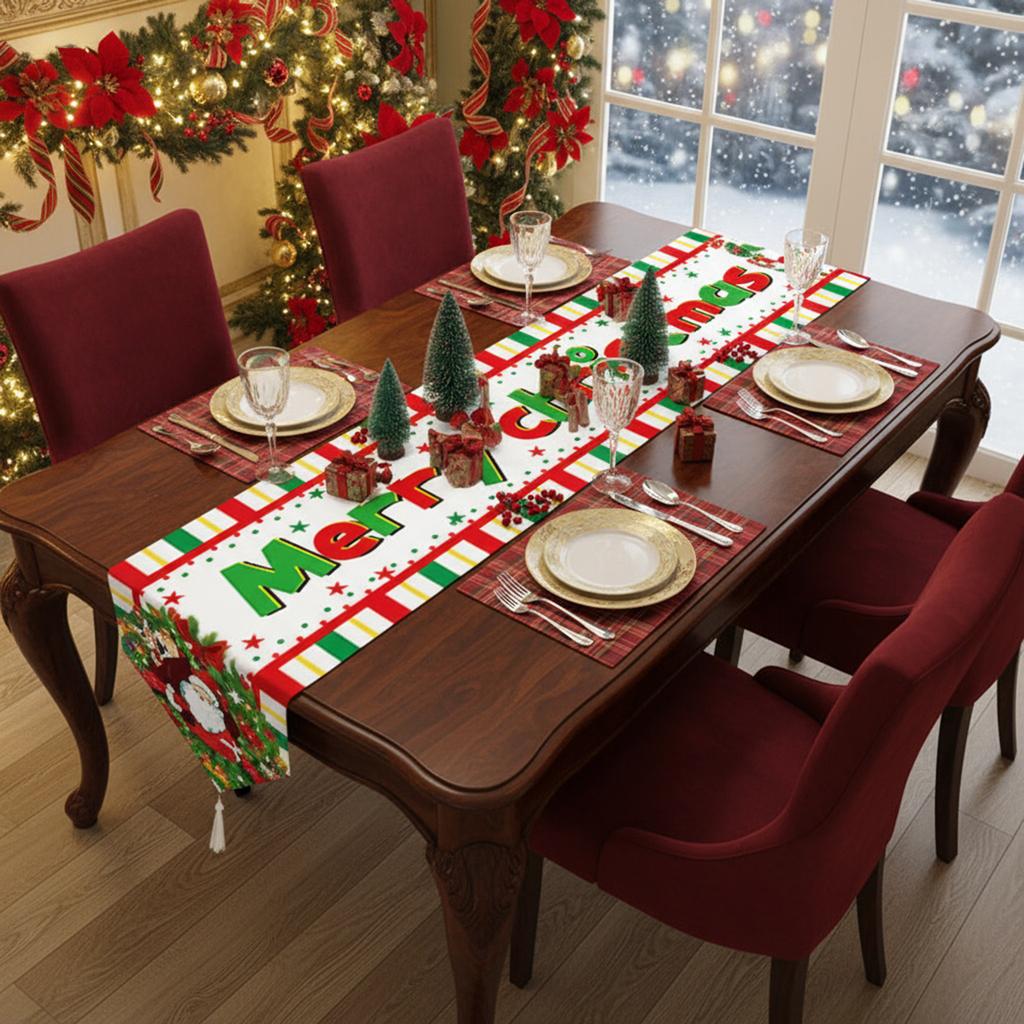 Xmas Table Runner Seasonal Winter Kitchen Dining Table Decoration Christmas Decorations Table Runner Christmas Tablecloth
