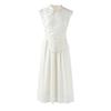 Elegant Stand Collar Sleeveless A-line Midi Dress