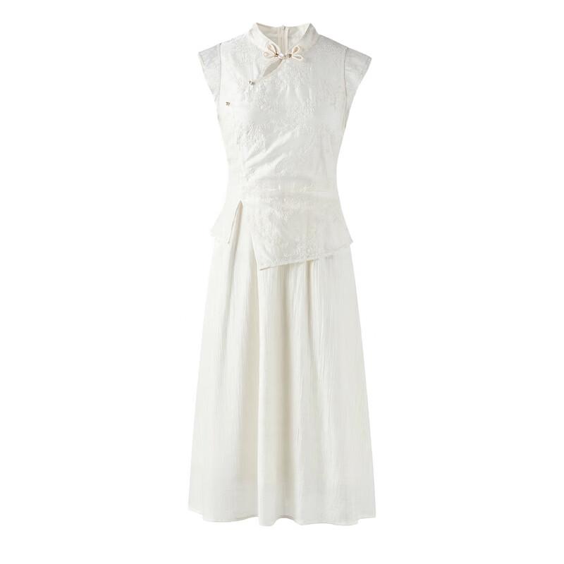 Elegant Stand Collar Sleeveless A-line Midi Dress