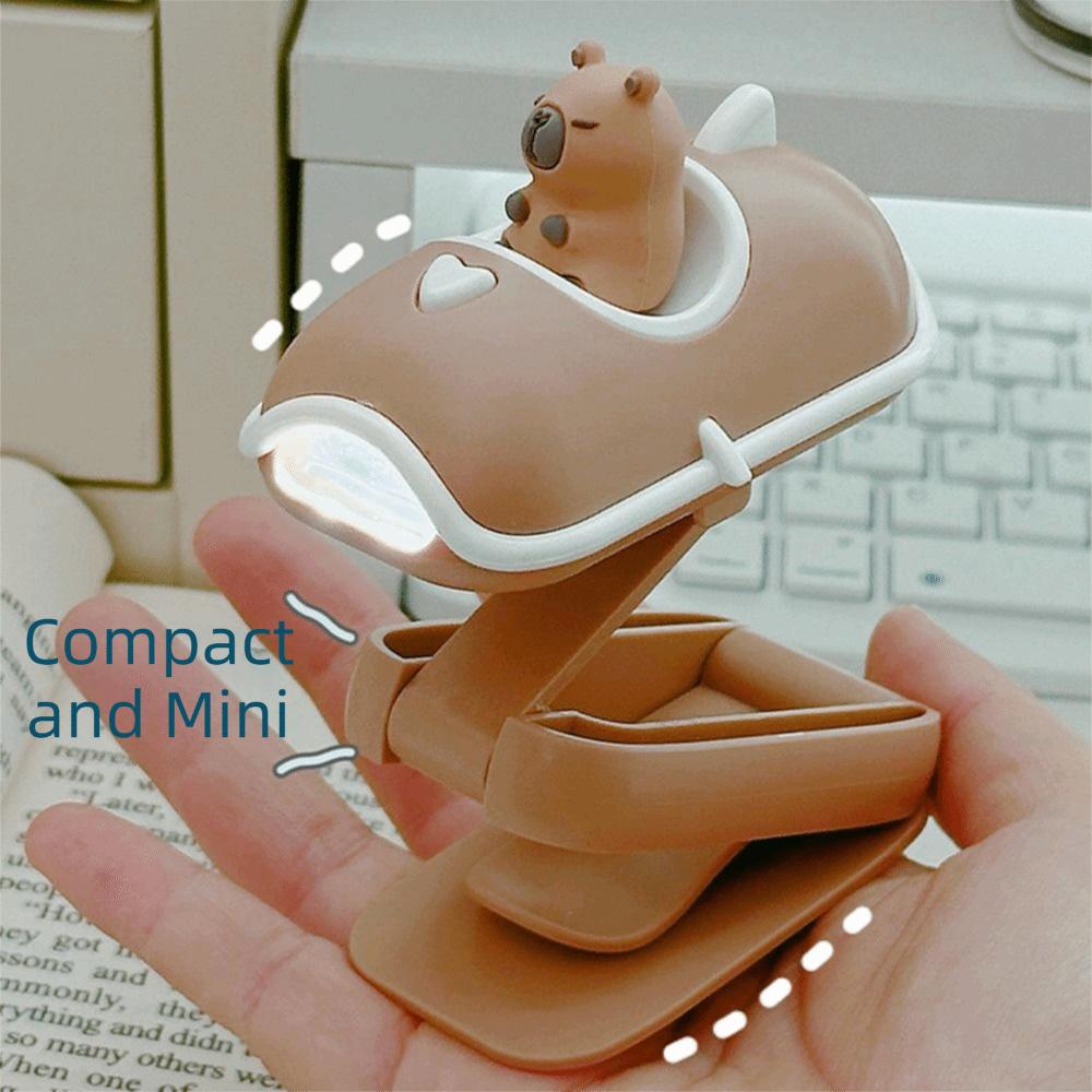 Cartoon Capibara Reading Light Adjustable Battery Powered Mini Capibara Folding Desktop Lamp Creative Portable