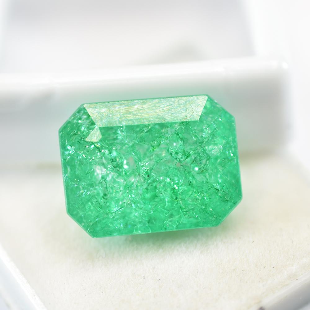 RARE Emerald Shape   13 Ct NATURAL Green Emerald Loose Gemstone