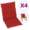 Day and Night - Day and Night Garden Chair Cushion Low Backrest 4 Pcs Oxford Fabric Red